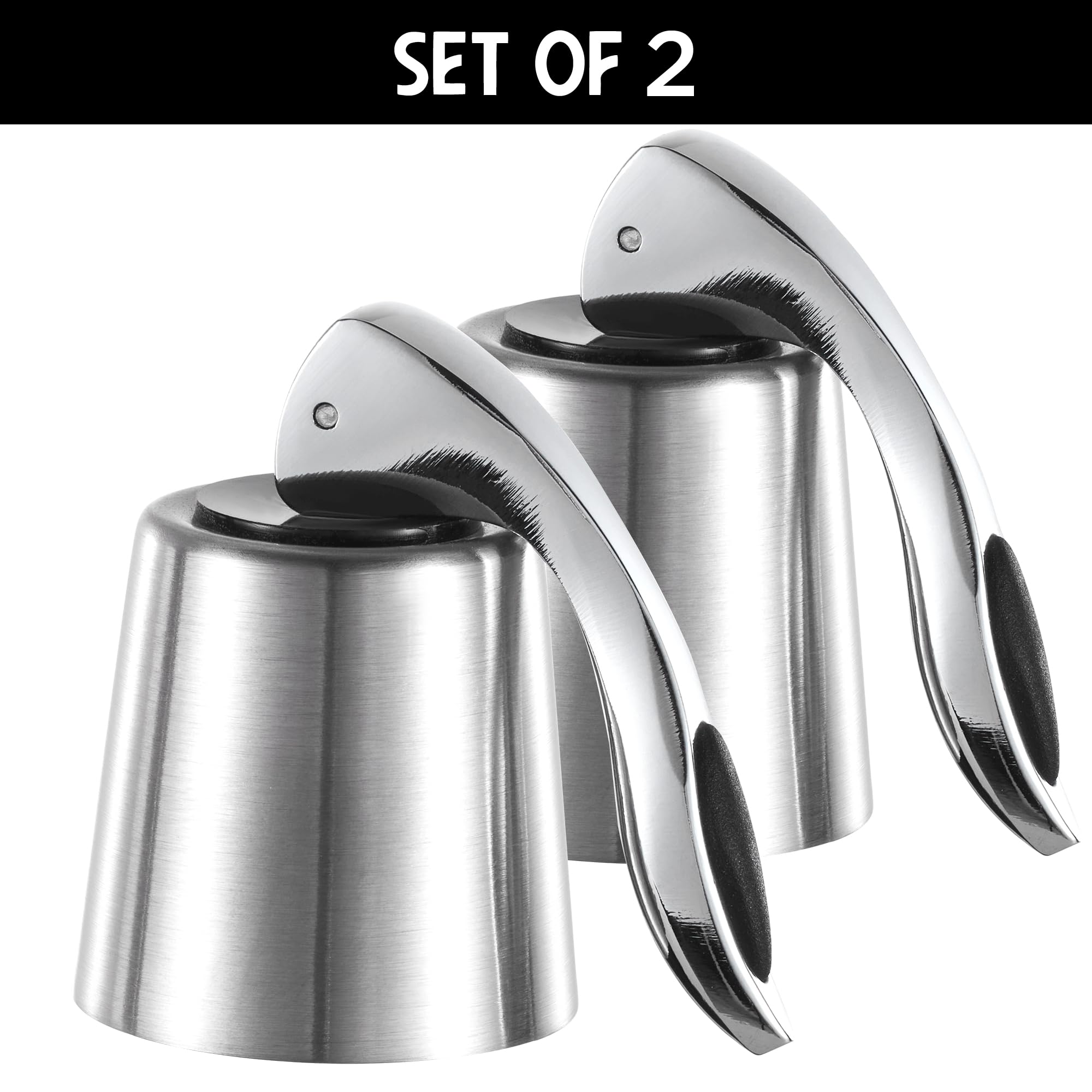 The ONLY GIFT WORTH GIVING wine topper closeup shows durable stainless finish and bubble preservation.