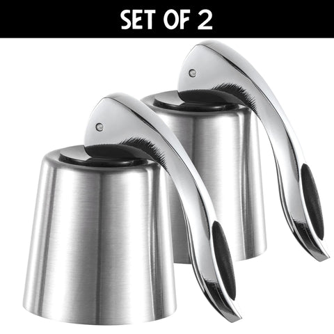 The ONLY GIFT WORTH GIVING wine topper closeup shows durable stainless finish and bubble preservation.