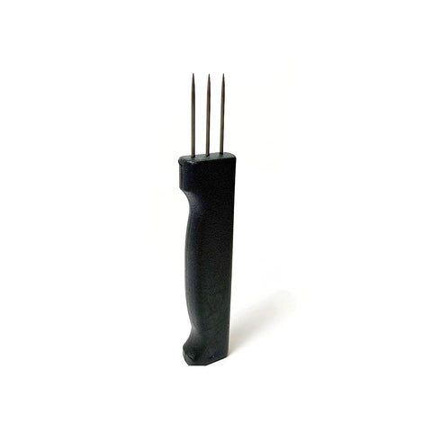 The Sausage Maker Sausage Pricker Tool with three sharp prongs for venting air pockets.