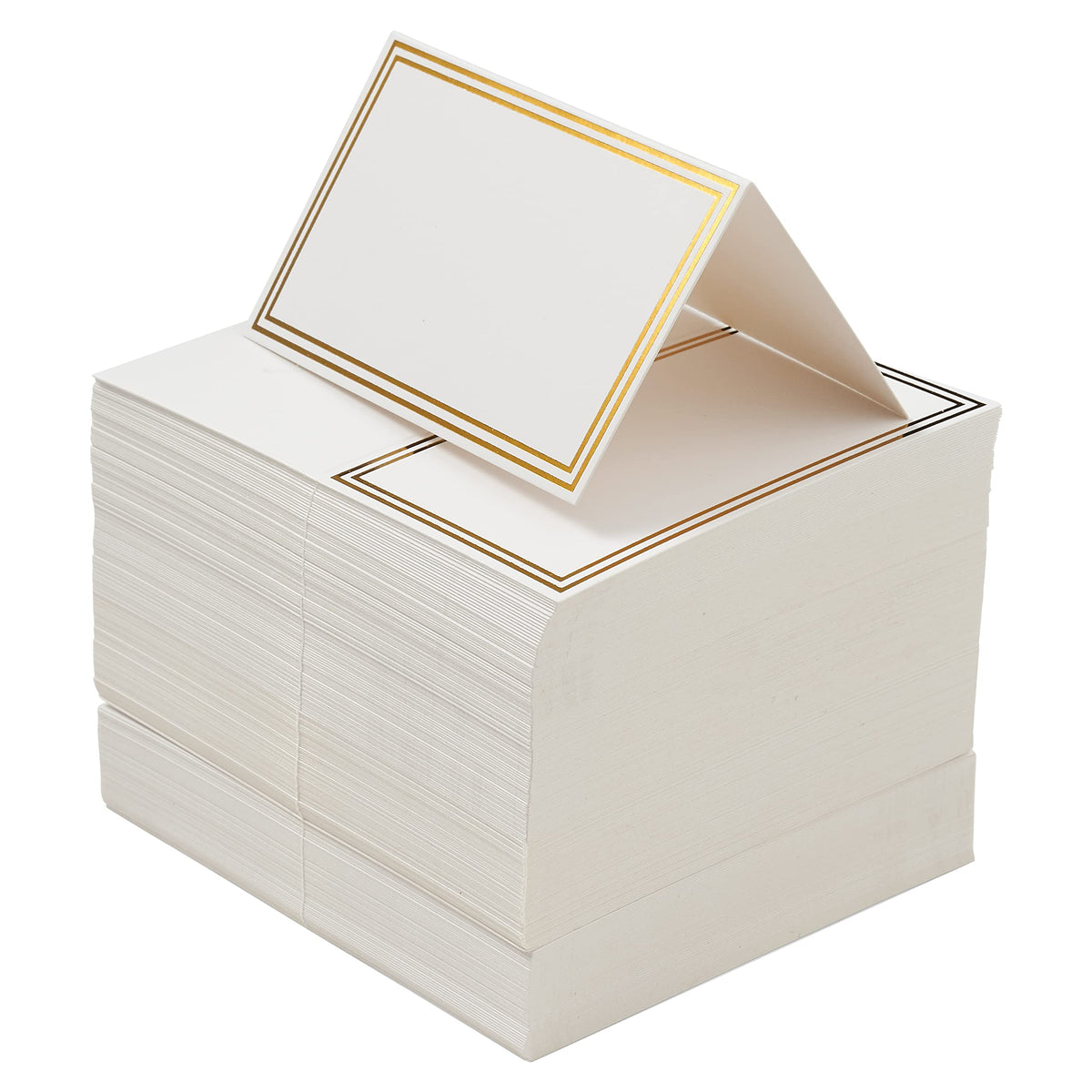 The Twiddlers 200 name place card with a gold border enhances wedding table aesthetics and guest seating.