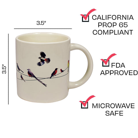 The Unemployed Philosophers Guild Birds on a Wire mug reveals color when hot, elevating your coffee ritual.