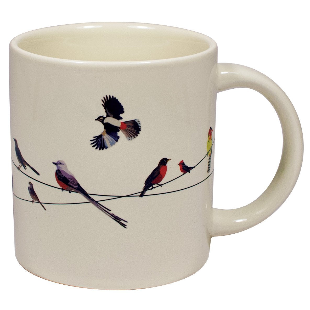 The Unemployed Philosophers Guild Birds on a Wire mug adds whimsy to your desk coffee break.