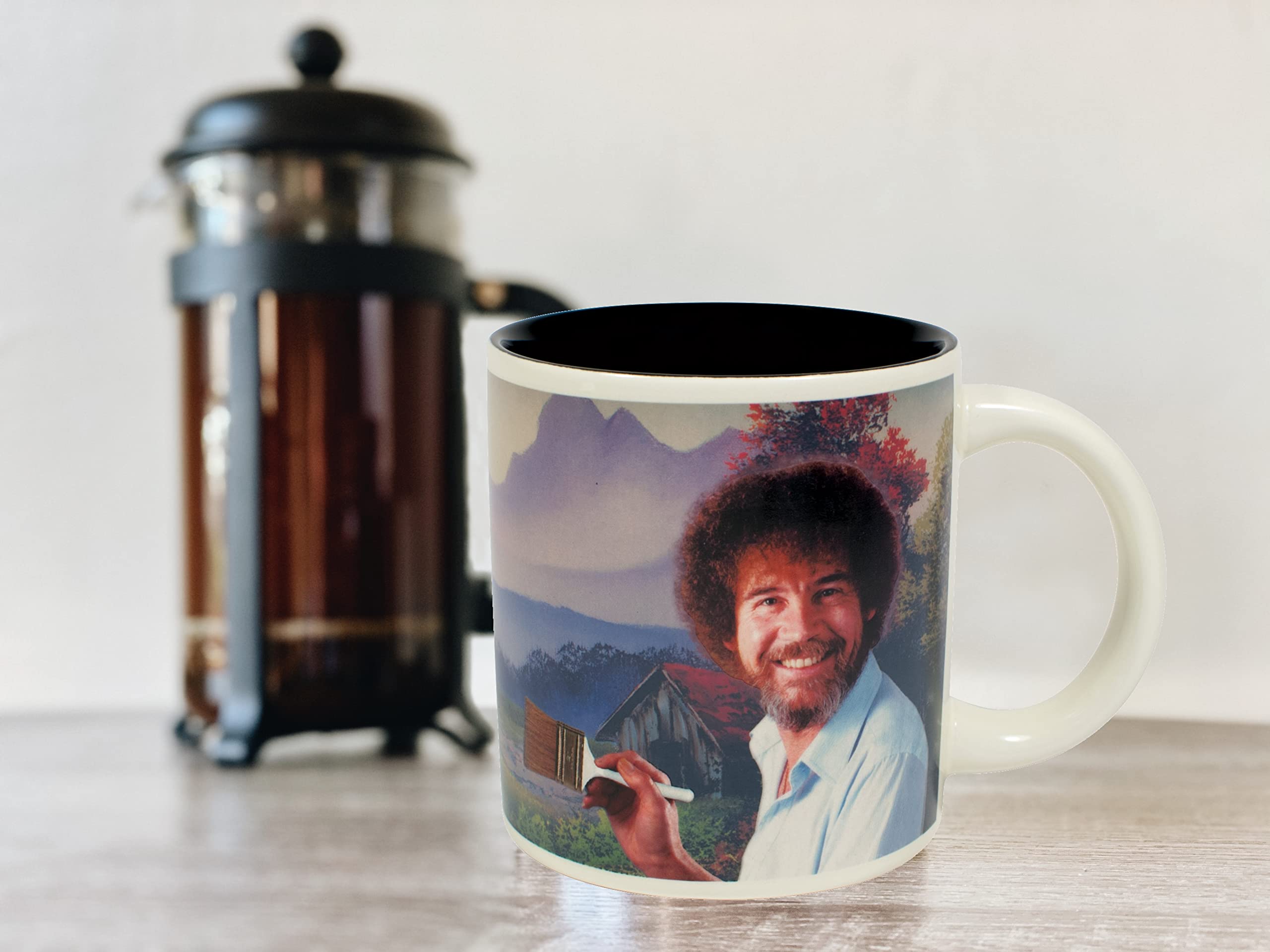 Officially licensed Bob Ross mug ensures authentic artwork and quality.