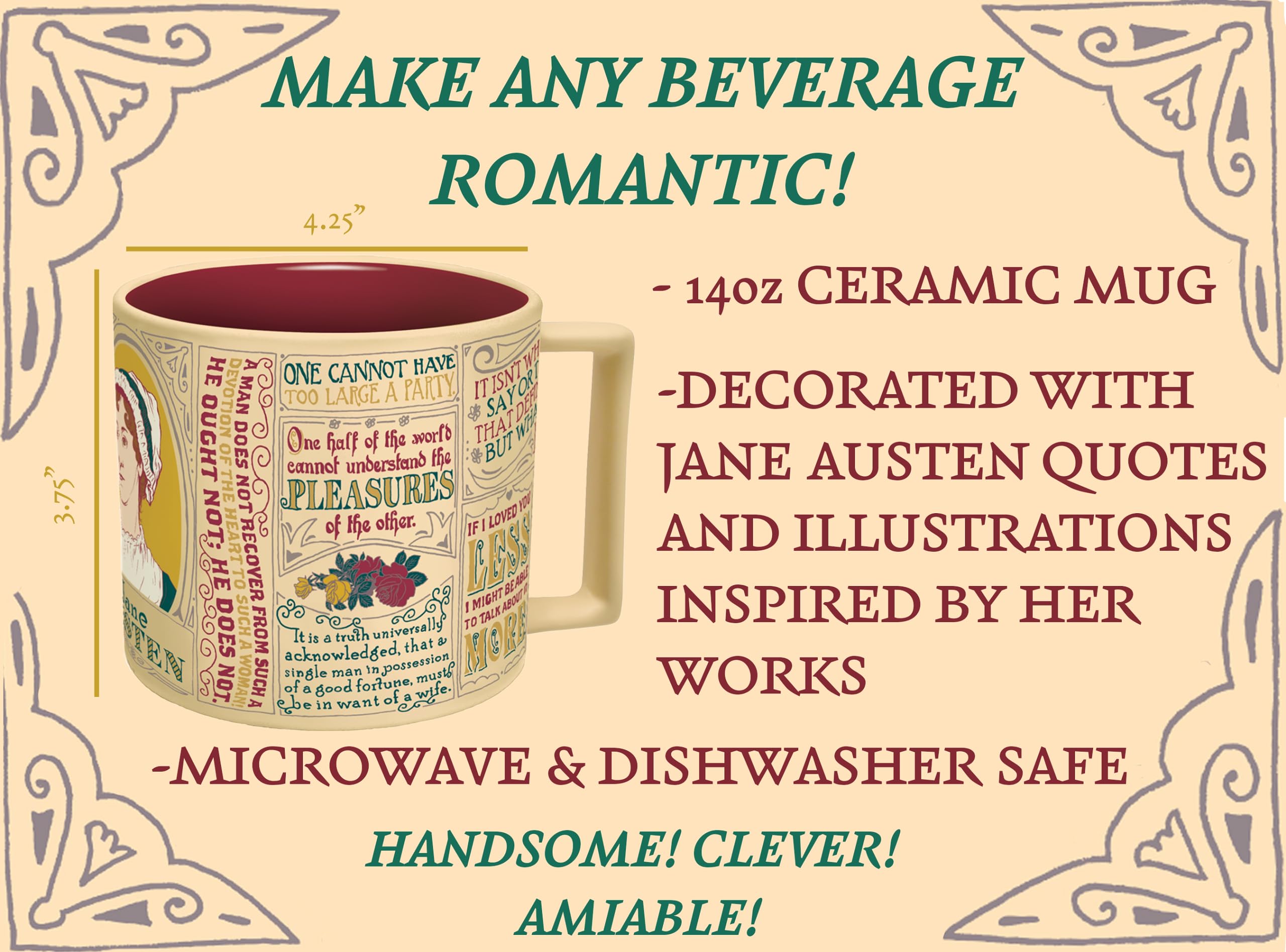 14 oz ceramic mug supports leisurely mornings with tea or coffee