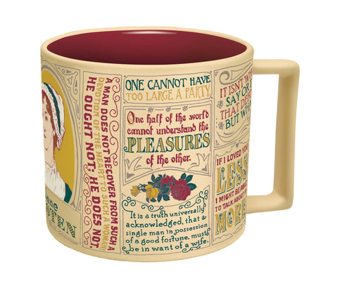 Celebrates Austen’s wit with classic typography and imagery