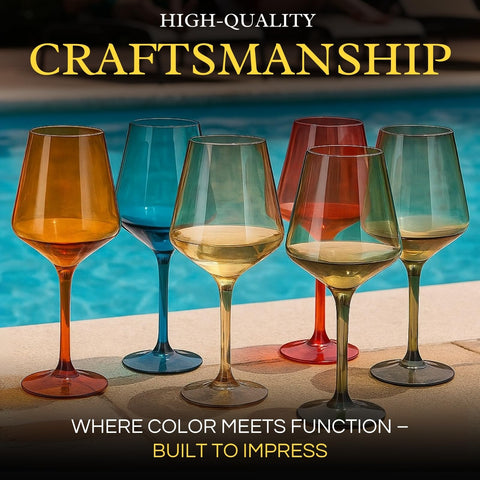 The Wine Savant BPA-free plastic glass, easy cleanup, dishwasher-safe.