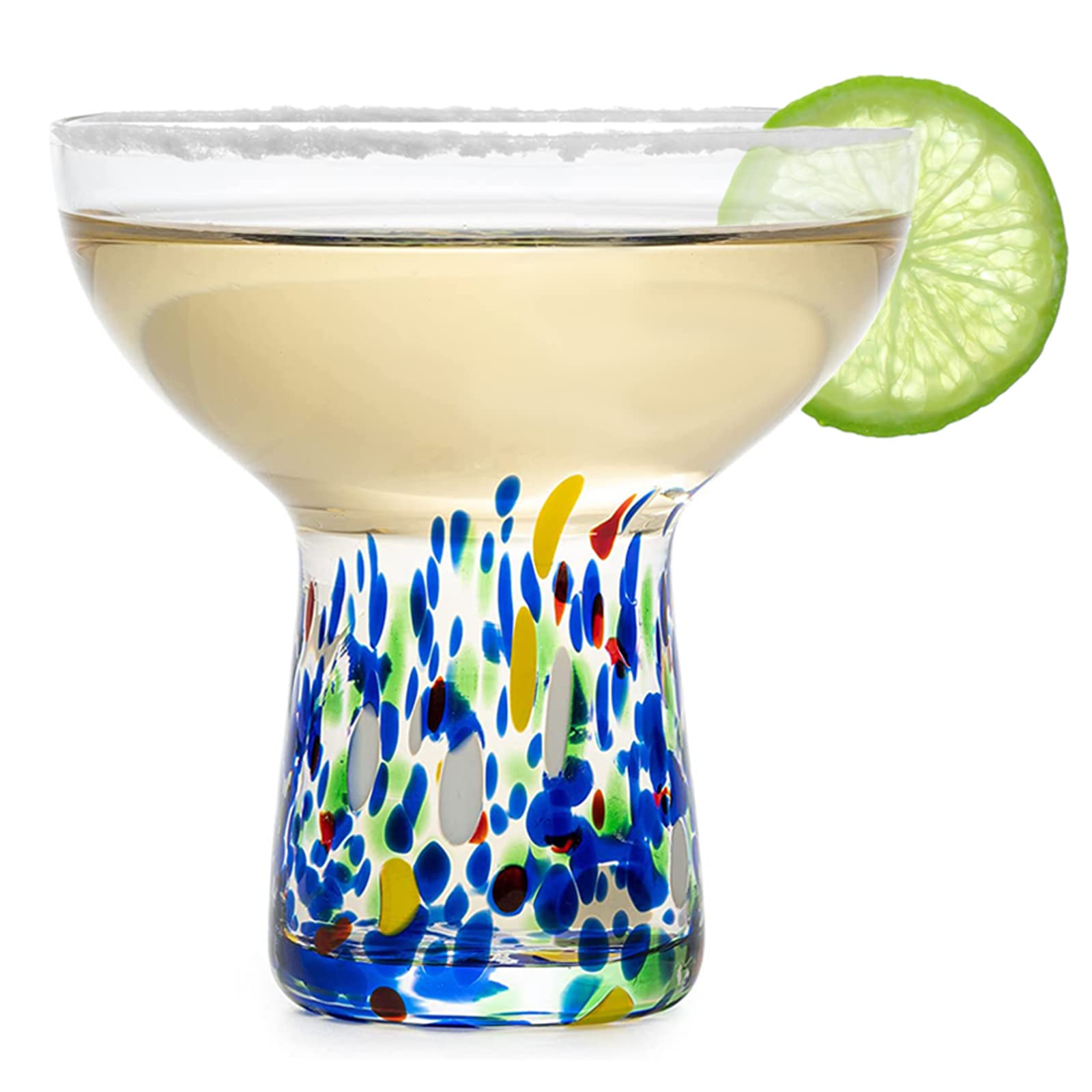 The Wine Savant confetti margarita glass set makes a delightful gift for celebrations