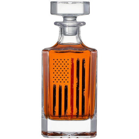 The Wine Savant firefighter decanter and glasses set ready for a stylish whiskey ritual.