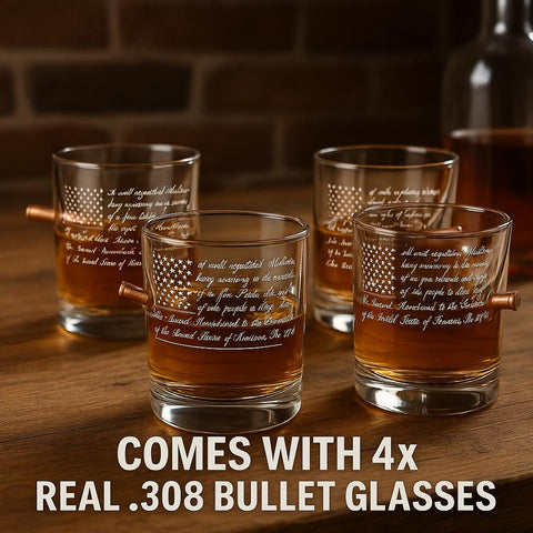 The Wine Savant four bullet glasses with 12oz capacity for bold whiskey sipping.