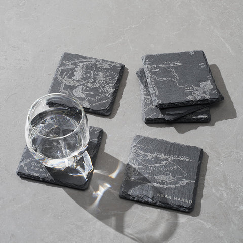 The Wine Savant LOTR map coaster adds collectible-friendly fantasy art to any room