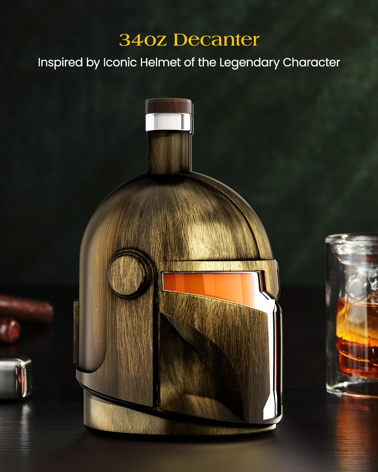 Close-up of the galaxy helmet design adds a futuristic vibe to any bar.