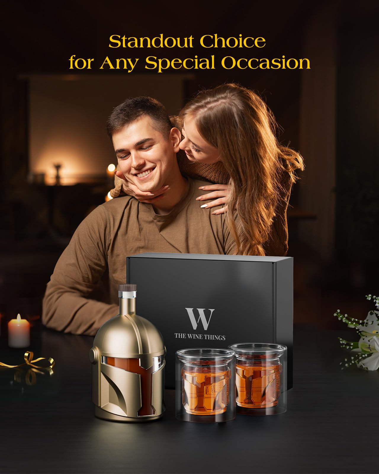 The Wine Things home bar setup gains a bold focal point with this decanter collection.