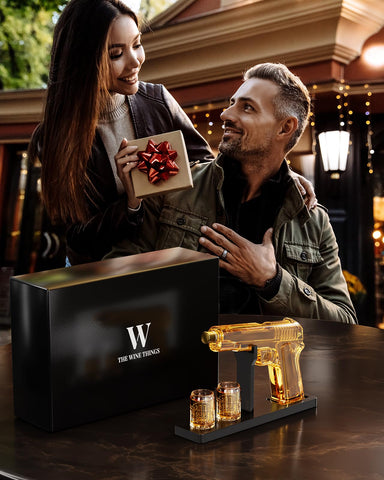The Wine Things premium liquor decanter supports balanced pouring.