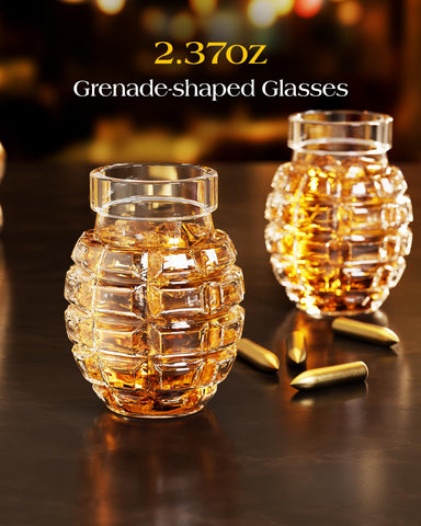 Two matching whiskey glasses from The Wine Things for balanced pours.