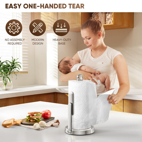 theaoo stainless steel holder with ring handle for simple movement.