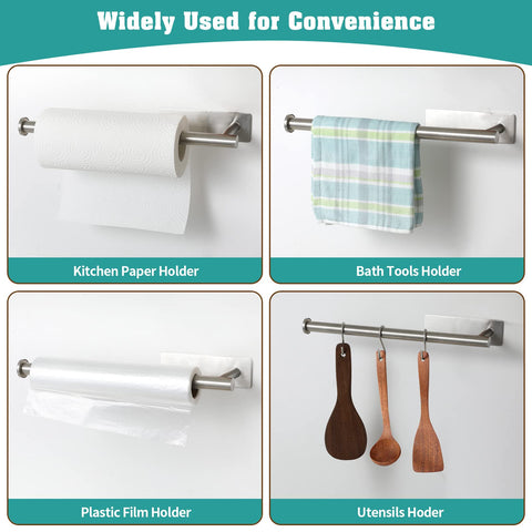 theaoo screw-mount paper towel holder in stainless steel for secure, long-lasting mounting.