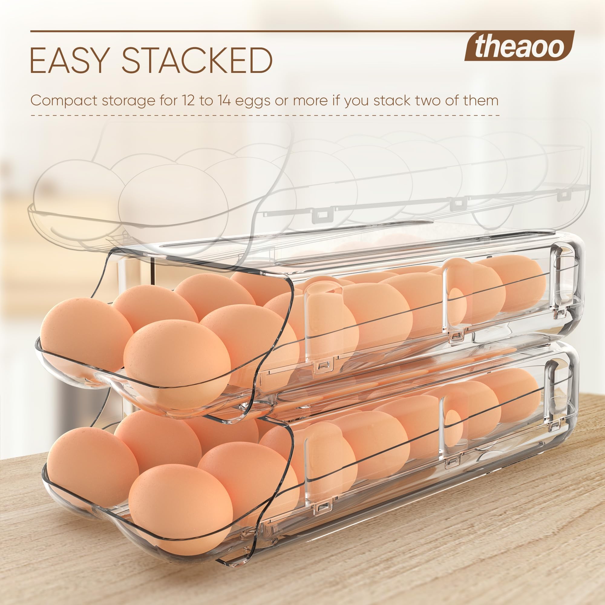 theaoo see-through top allows quick check of egg levels.
