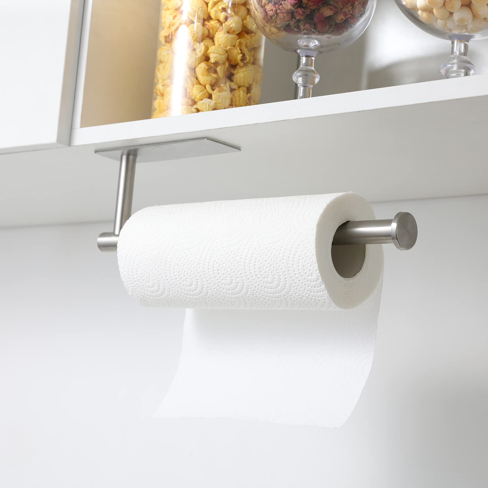 theaoo wall-mount paper towel holder in SUS304 stainless steel for durable bathroom use.