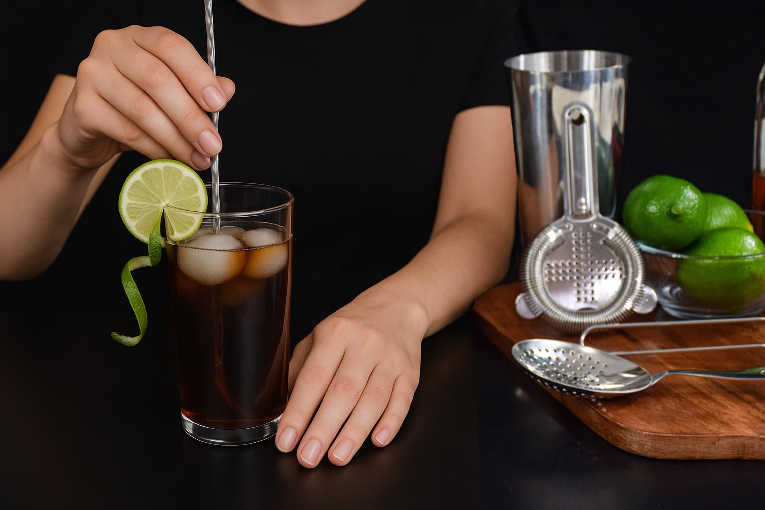 The Barsentials conical mesh and double-strainer keep unwanted bits out.