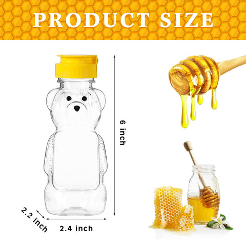 Thenshop honey bear bottle yellow flip lid for mess-free pouring