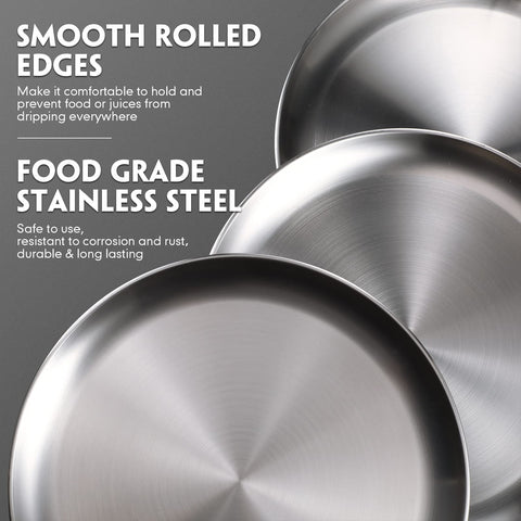 Thenshop pizza pan with durable thick edge, sturdy for even heat.