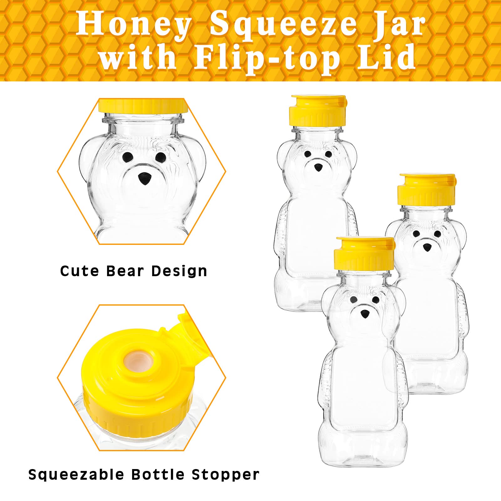 Thenshop plastic honey jar bear 36pcs ideal for party favors and gifts