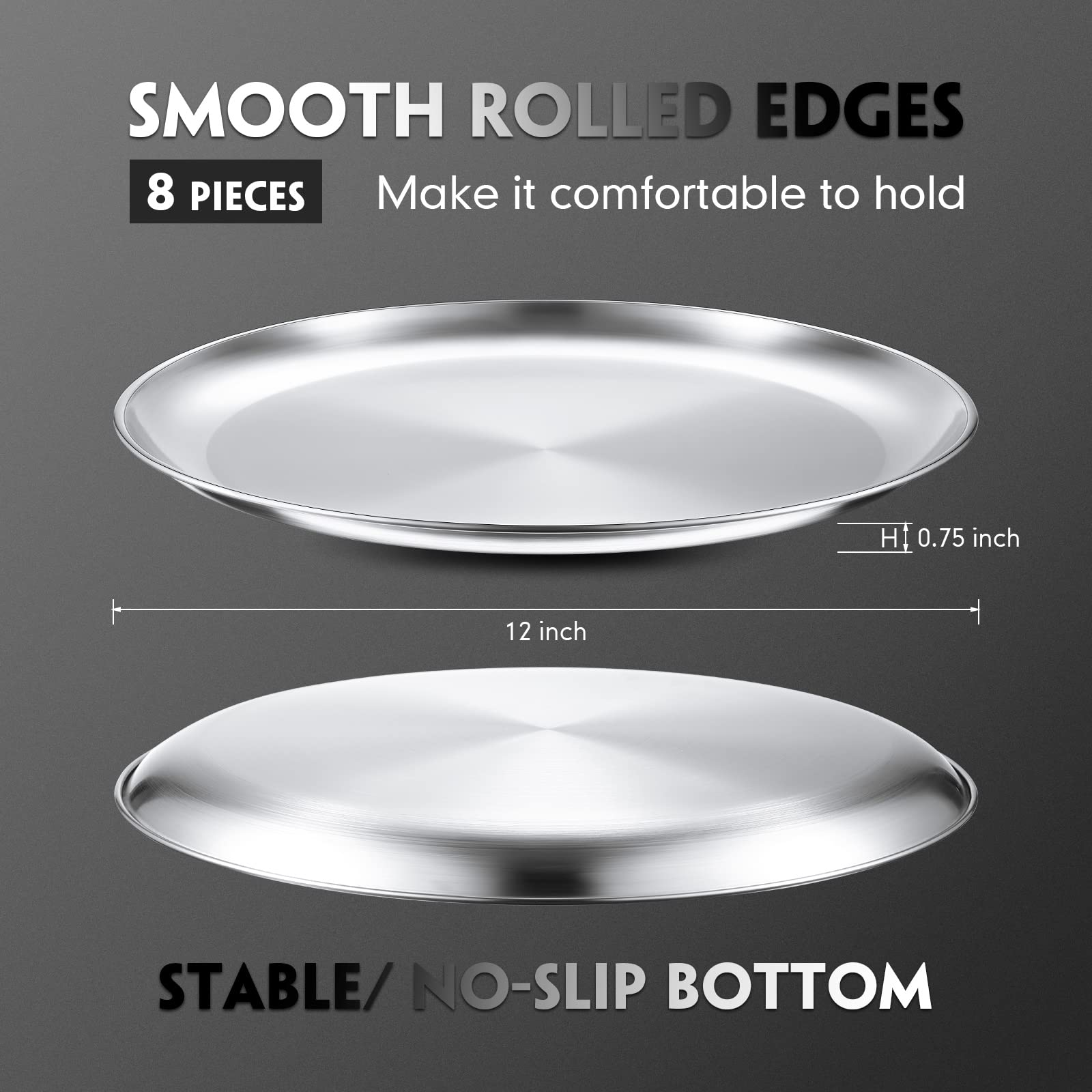 Thenshop stainless steel pizza pans, 12-inch, oven-safe and durable for daily use.