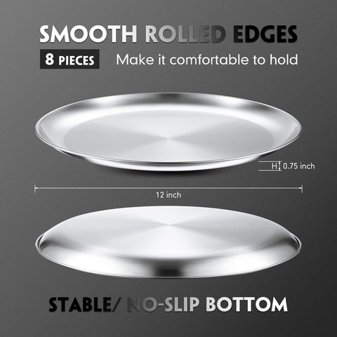 Thenshop stainless steel pizza pans, 12-inch, oven-safe and durable for daily use.