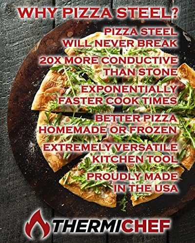 ThermiChef 16x16 steel shown with seasoning for easy cleaning and non-stick results.