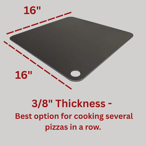 ThermiChef 16x16 steel in oven delivering crispy crust and even browning
