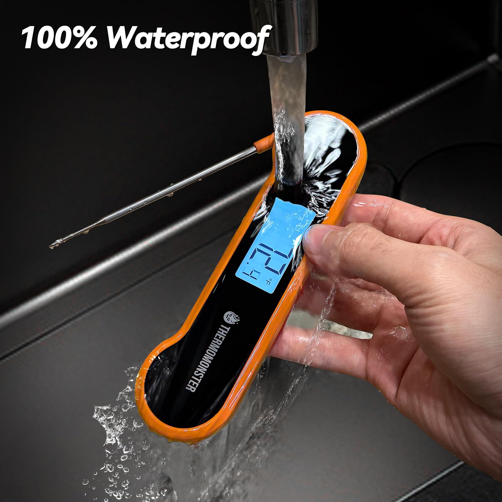 Thermo-Monster motion wake feature powers on when picked up.
