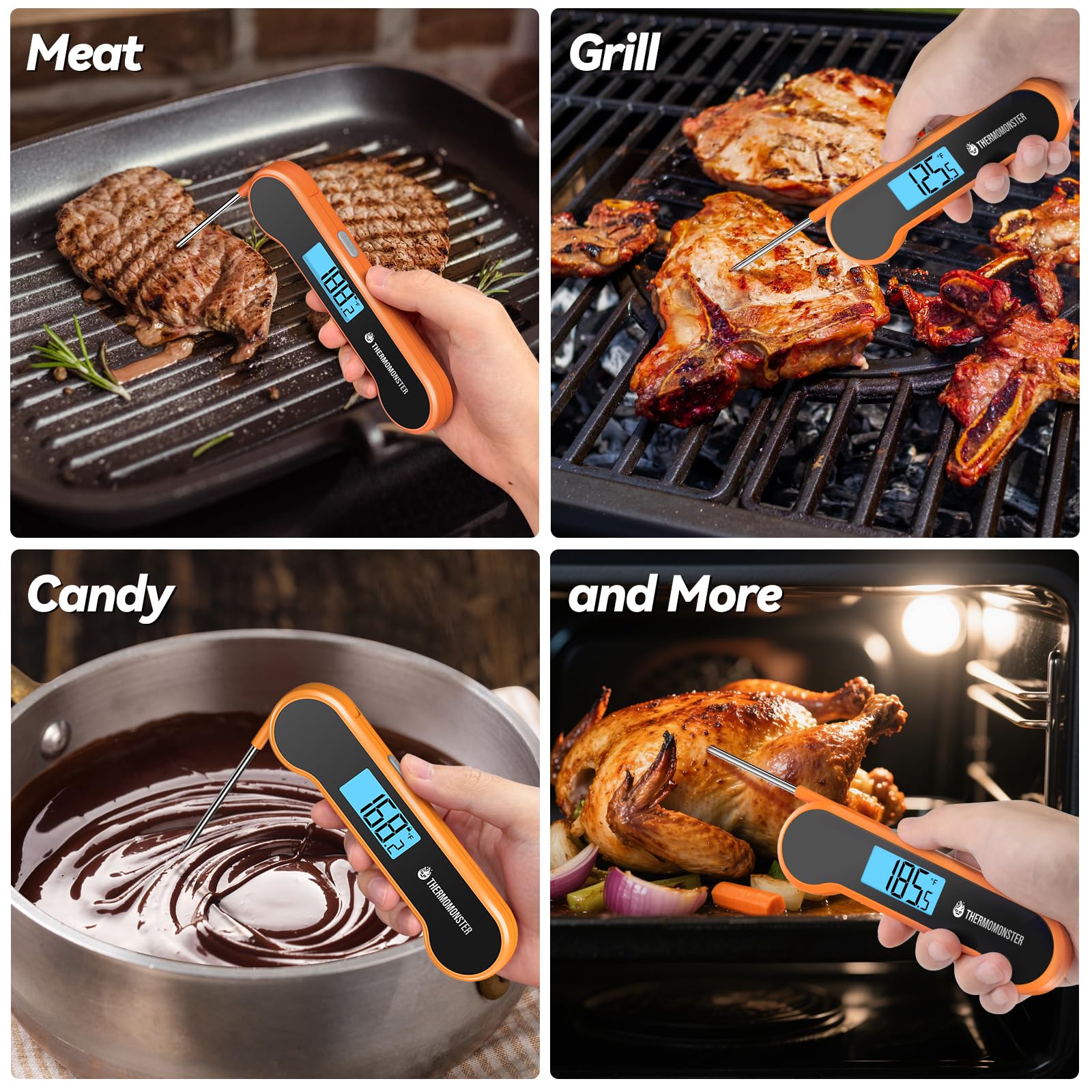 Thermo-Monster orange meat thermometer packaging makes a great gift.