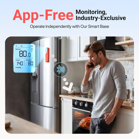 ThermoMaven app alerts keep you informed from backyard to kitchen.