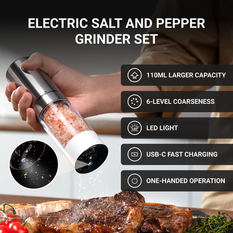ThermoMaven ceramic grinders deliver consistent texture across six coarseness levels.