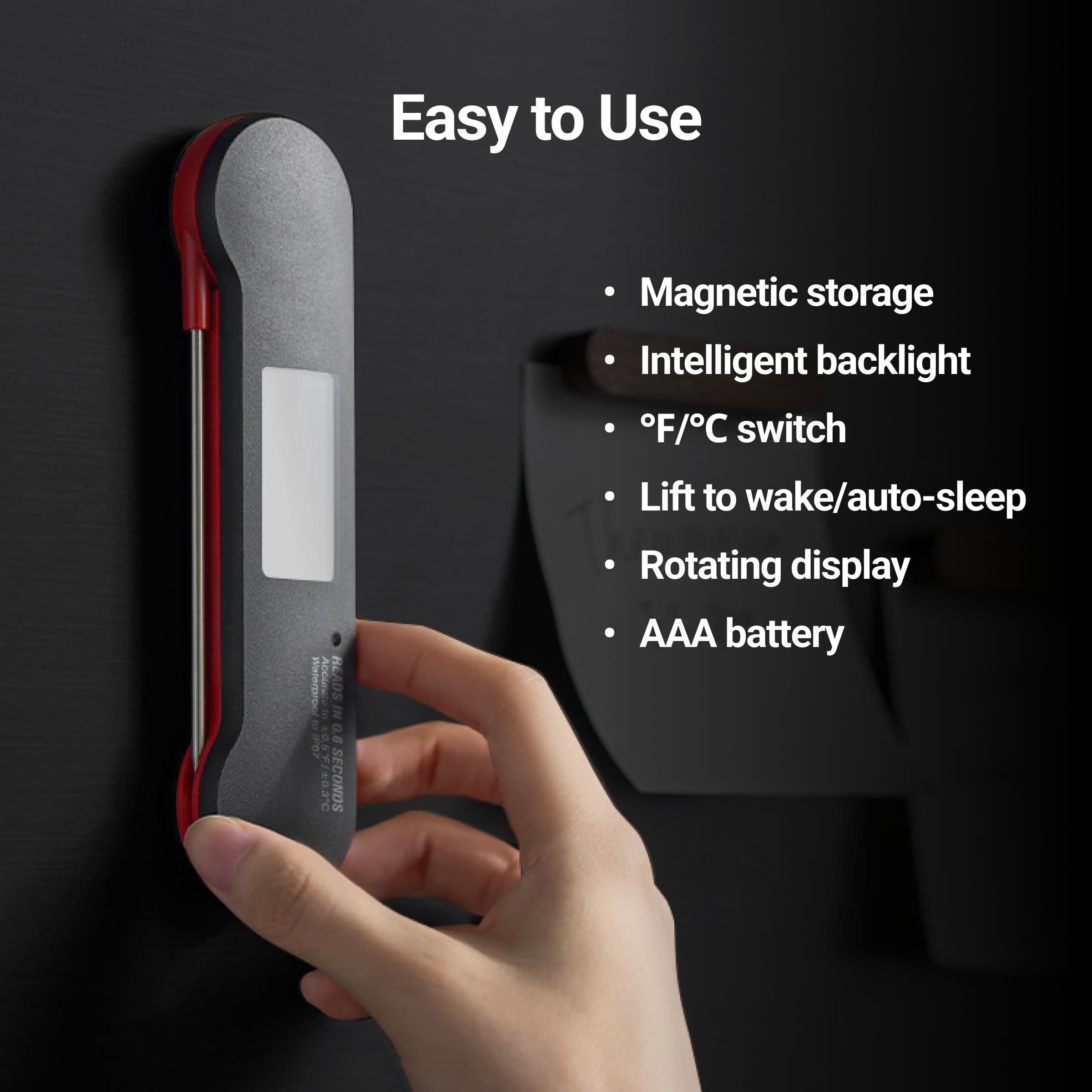 ThermoMaven F1 Pro backlit display for easy readings in any lighting