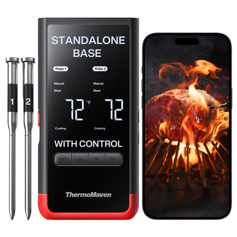 ThermoMaven Smart Base display shows real-time temperature readings for quick checks