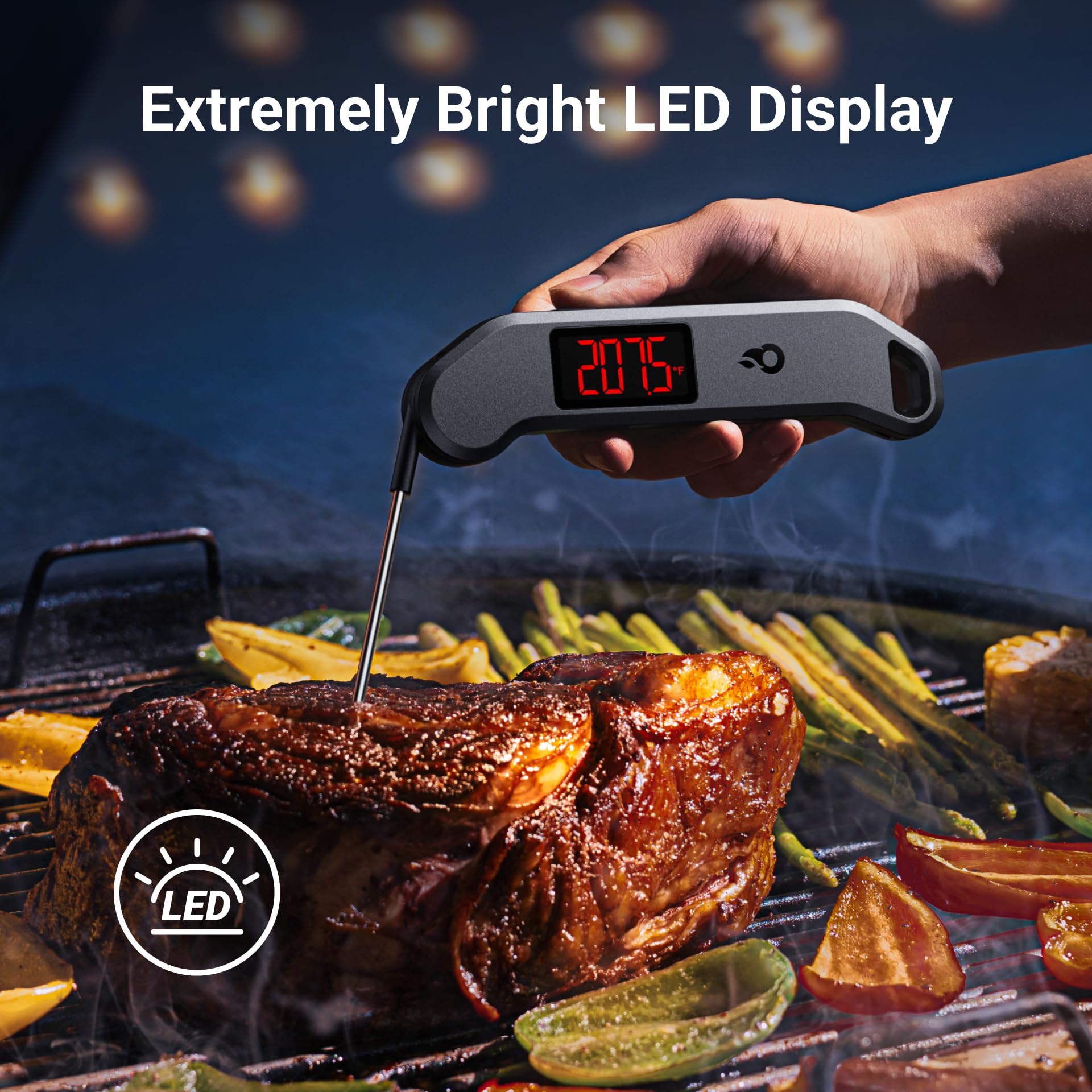 ThermoMaven waterproof design resists splashes during cooking.