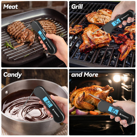 ThermoMonster auto flip display supports left- or right-handed use.