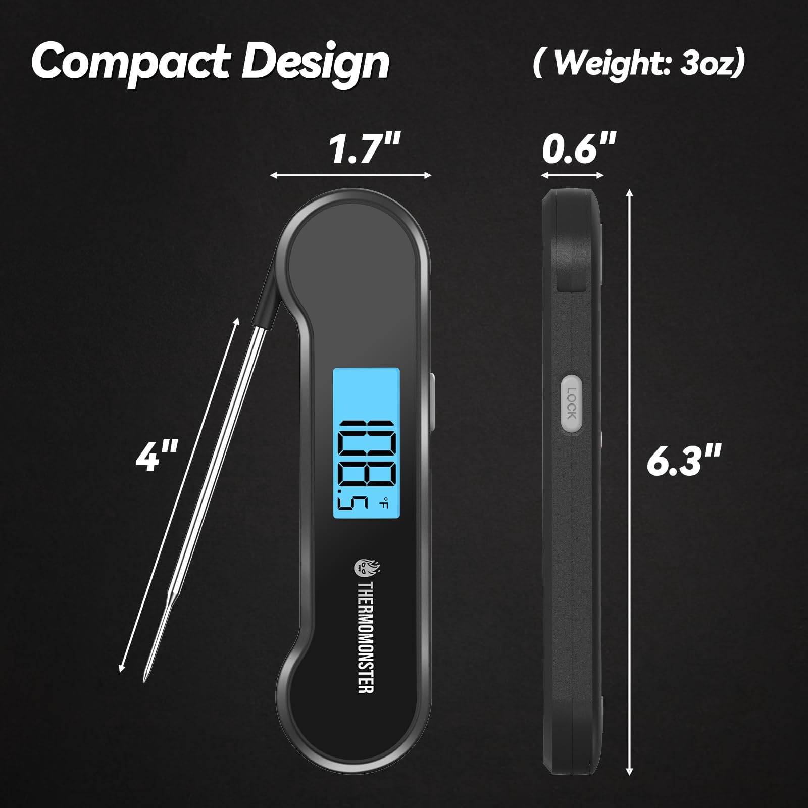 ThermoMonster with ±0.5°F precision and NIST-certified sensor.