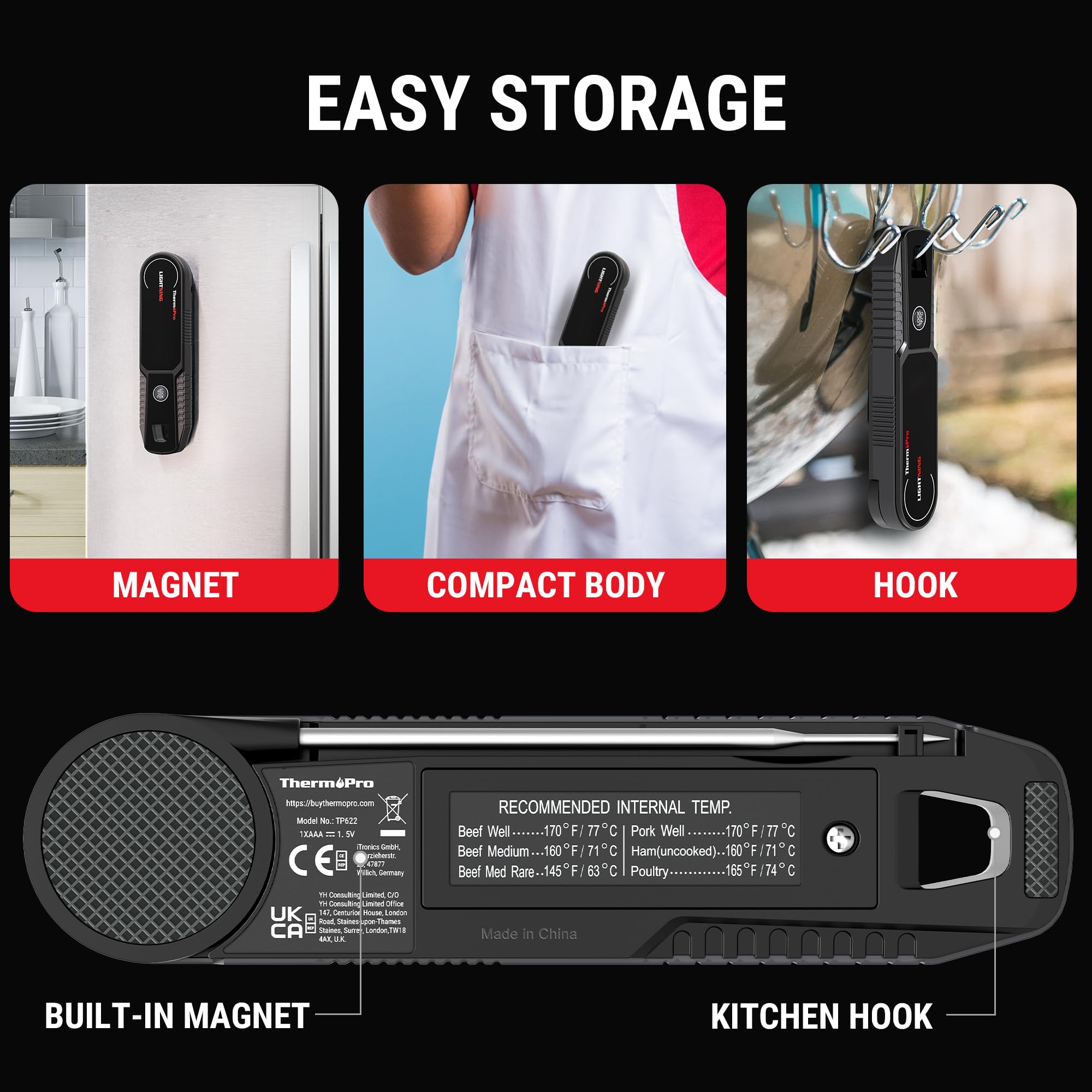 ThermoPro Lightning 90-second auto-off helps conserve battery.