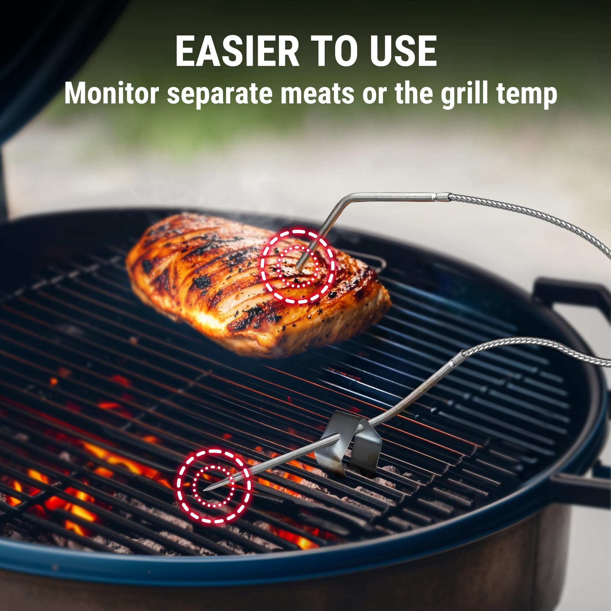 ThermoPro display shows target and current temperatures for quick checks.