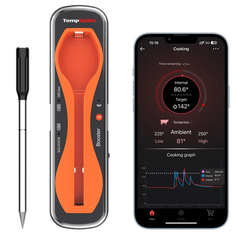 ThermoPro TempSpike 500 ft display shows remote cook status.