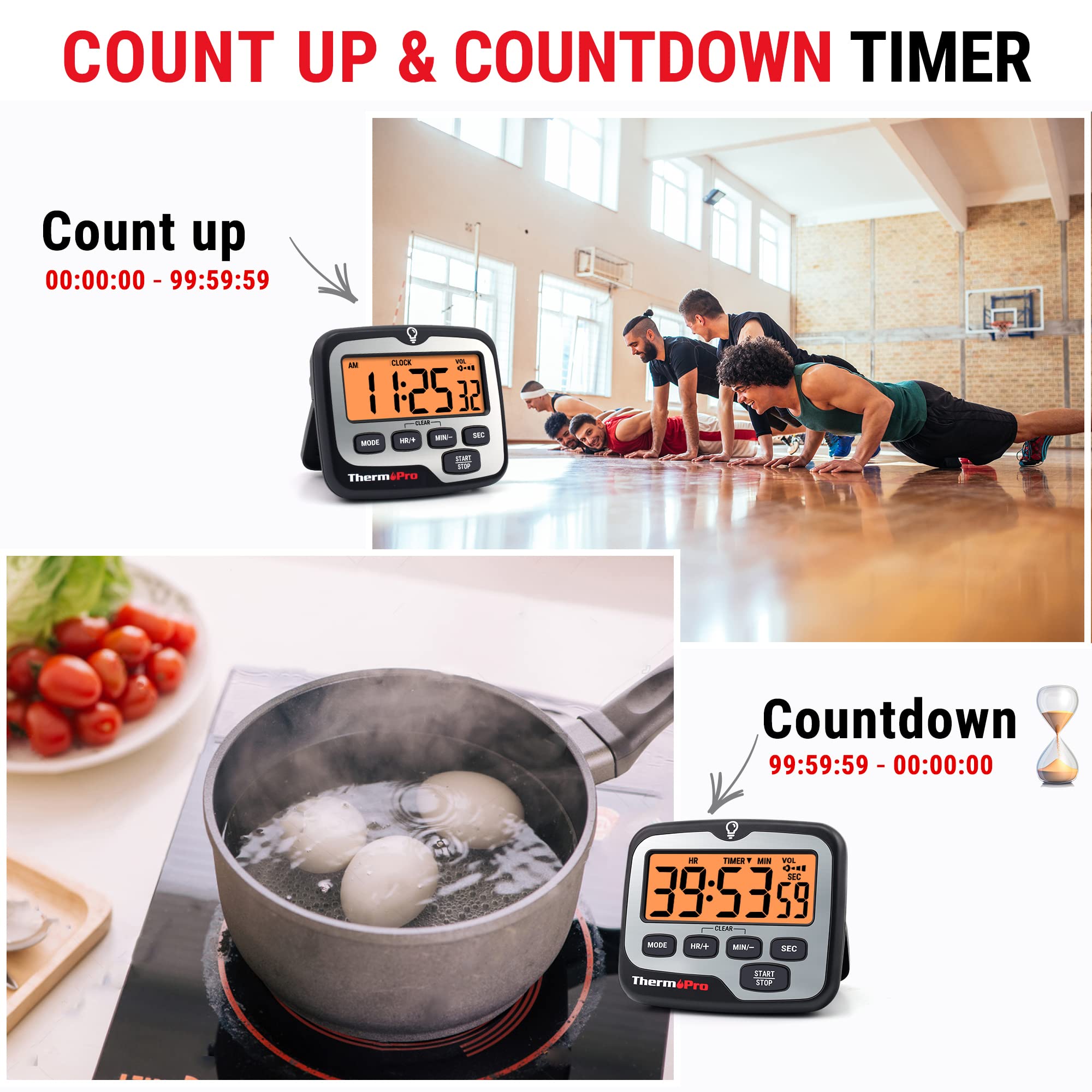ThermoPro TM01 large digits improve readability during cooking or study sessions.