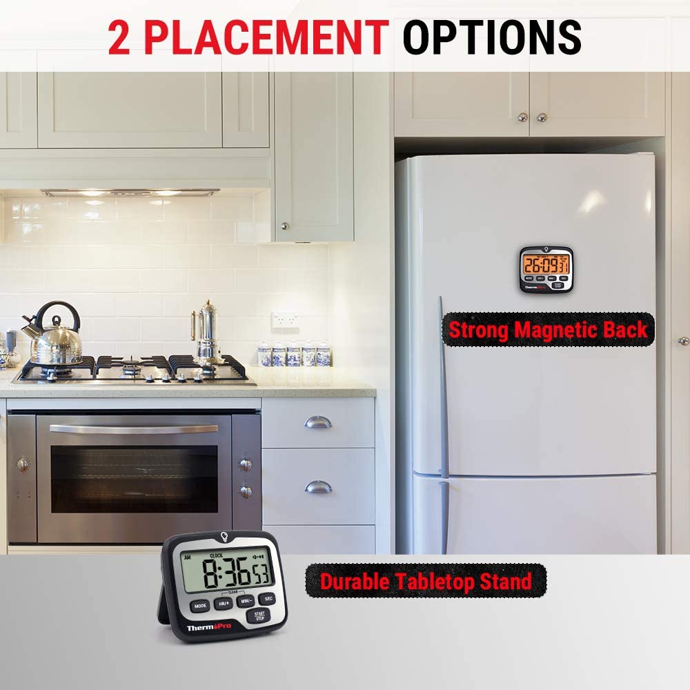 ThermoPro TM01 tabletop stand offers stable timer placement anywhere