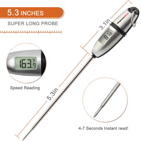 ThermoPro TP02S used for deep frying with precise oil temperature.