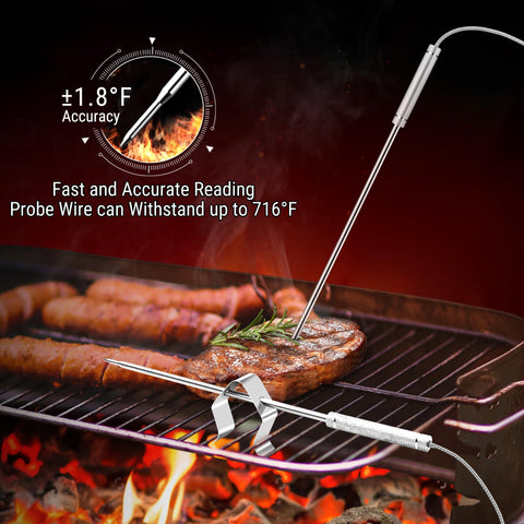 ThermoPro TP08 two probes monitor food and ambient temps together.