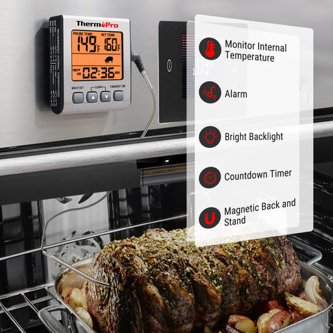ThermoPro TP16S large timer display ideal for long smoking sessions