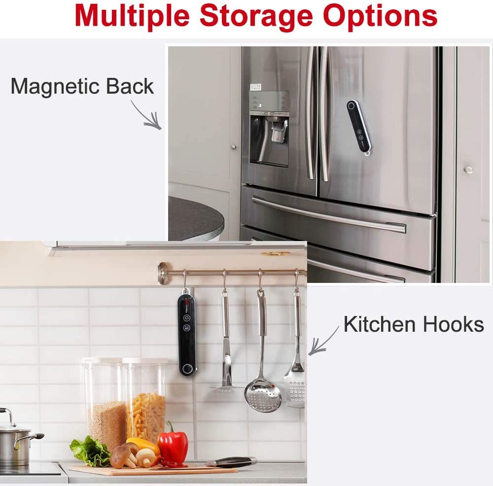 ThermoPro TP18 foldaway probe for compact, tidy kitchen storage.