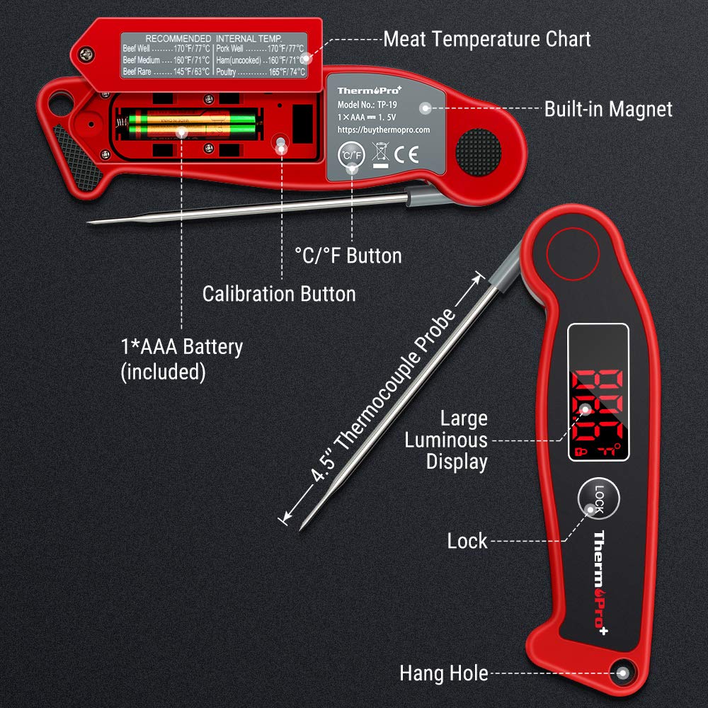 ThermoPro TP19 ideal for grills, candy, water, and oil cooking scenarios.