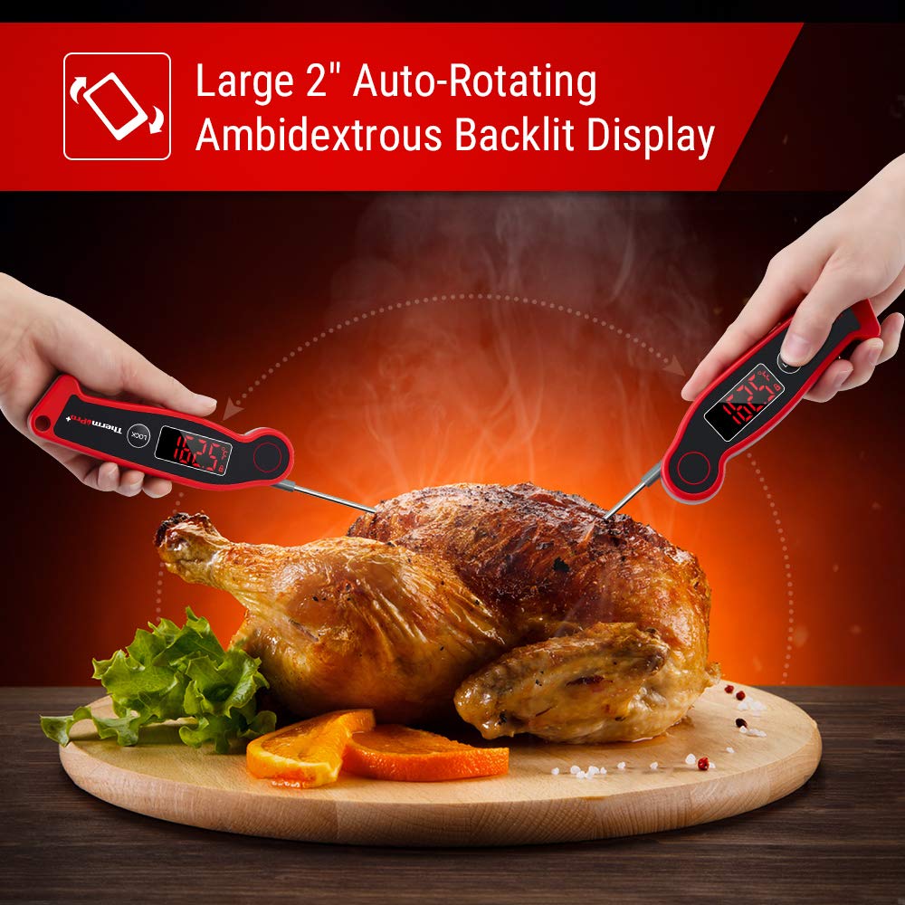 ThermoPro TP19 magnetic back keeps the thermometer handy on metal surfaces.